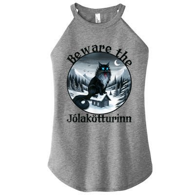 Beware The Jolakotturinn Yule Cat Icelandic Christmas Norse Women's Perfect Tri Rocker Tank