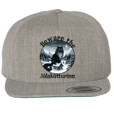 Beware The Jolakotturinn Yule Cat Icelandic Christmas Norse Wool Snapback Cap