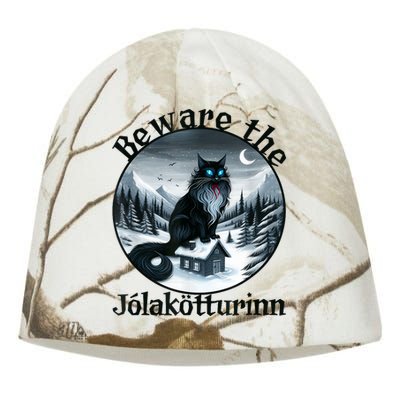 Beware The Jolakotturinn Yule Cat Icelandic Christmas Norse Kati - Camo Knit Beanie