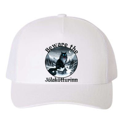 Beware The Jolakotturinn Yule Cat Icelandic Christmas Norse Yupoong Adult 5-Panel Trucker Hat