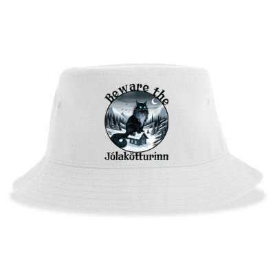 Beware The Jolakotturinn Yule Cat Icelandic Christmas Norse Sustainable Bucket Hat