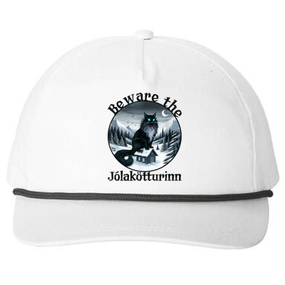 Beware The Jolakotturinn Yule Cat Icelandic Christmas Norse Snapback Five-Panel Rope Hat