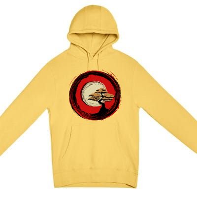 Bonsai Tree Japanese Chinese Zen Enso Circle Buddhist Yoga Funny Gift Premium Pullover Hoodie