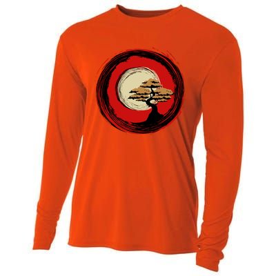 Bonsai Tree Japanese Chinese Zen Enso Circle Buddhist Yoga Funny Gift Cooling Performance Long Sleeve Crew