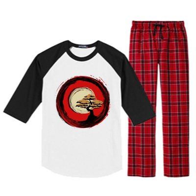 Bonsai Tree Japanese Chinese Zen Enso Circle Buddhist Yoga Funny Gift Raglan Sleeve Pajama Set