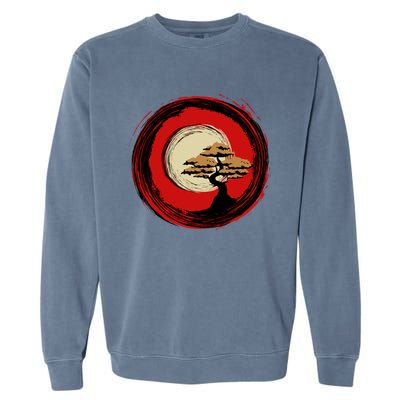 Bonsai Tree Japanese Chinese Zen Enso Circle Buddhist Yoga Funny Gift Garment-Dyed Sweatshirt