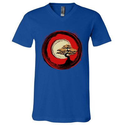 Bonsai Tree Japanese Chinese Zen Enso Circle Buddhist Yoga Funny Gift V-Neck T-Shirt