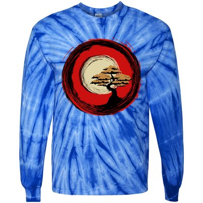 Bonsai Tree Japanese Chinese Zen Enso Circle Buddhist Yoga Funny Gift Tie-Dye Long Sleeve Shirt