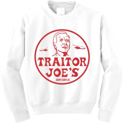 Biden Traitor Joe’s Army Funny Traitor Joe Kids Sweatshirt