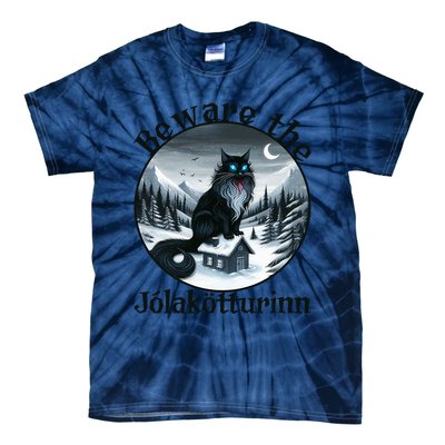 Beware The Jolakotturinn Yule Cat Icelandic Christmas Norse Tie-Dye T-Shirt