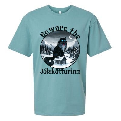 Beware The Jolakotturinn Yule Cat Icelandic Christmas Norse Sueded Cloud Jersey T-Shirt