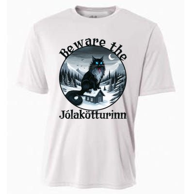 Beware The Jolakotturinn Yule Cat Icelandic Christmas Norse Cooling Performance Crew T-Shirt