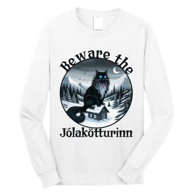 Beware The Jolakotturinn Yule Cat Icelandic Christmas Norse Long Sleeve Shirt