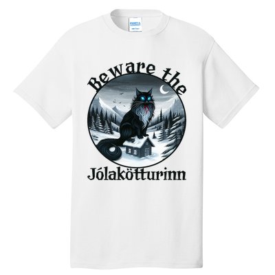 Beware The Jolakotturinn Yule Cat Icelandic Christmas Norse Tall T-Shirt