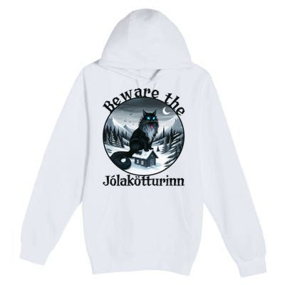 Beware The Jolakotturinn Yule Cat Icelandic Christmas Norse Premium Pullover Hoodie