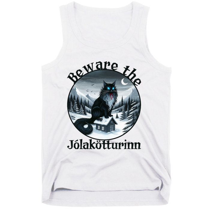 Beware The Jolakotturinn Yule Cat Icelandic Christmas Norse Tank Top