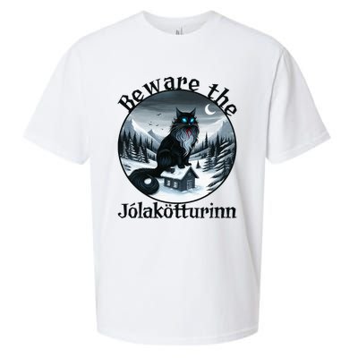 Beware The Jolakotturinn Yule Cat Icelandic Christmas Norse Sueded Cloud Jersey T-Shirt