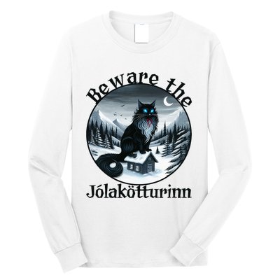 Beware The Jolakotturinn Yule Cat Icelandic Christmas Norse Long Sleeve Shirt