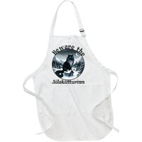 Beware The Jolakotturinn Yule Cat Icelandic Christmas Norse Full-Length Apron With Pockets