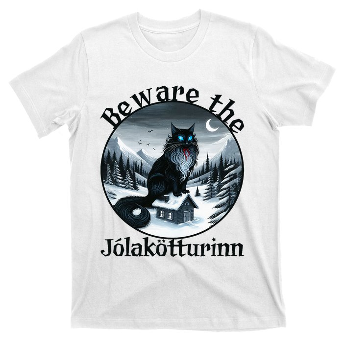 Beware The Jolakotturinn Yule Cat Icelandic Christmas Norse T-Shirt