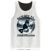 Beware The Jolakotturinn Yule Cat Icelandic Christmas Norse Mesh Reversible Basketball Jersey Tank