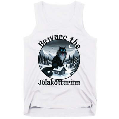 Beware The Jolakotturinn Yule Cat Icelandic Christmas Norse Tank Top