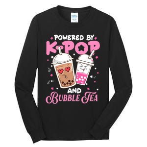 Boba Tea Kawaii Anime Girls Powered By Kpop And Bubble Tea Tall Long Sleeve T-Shirt