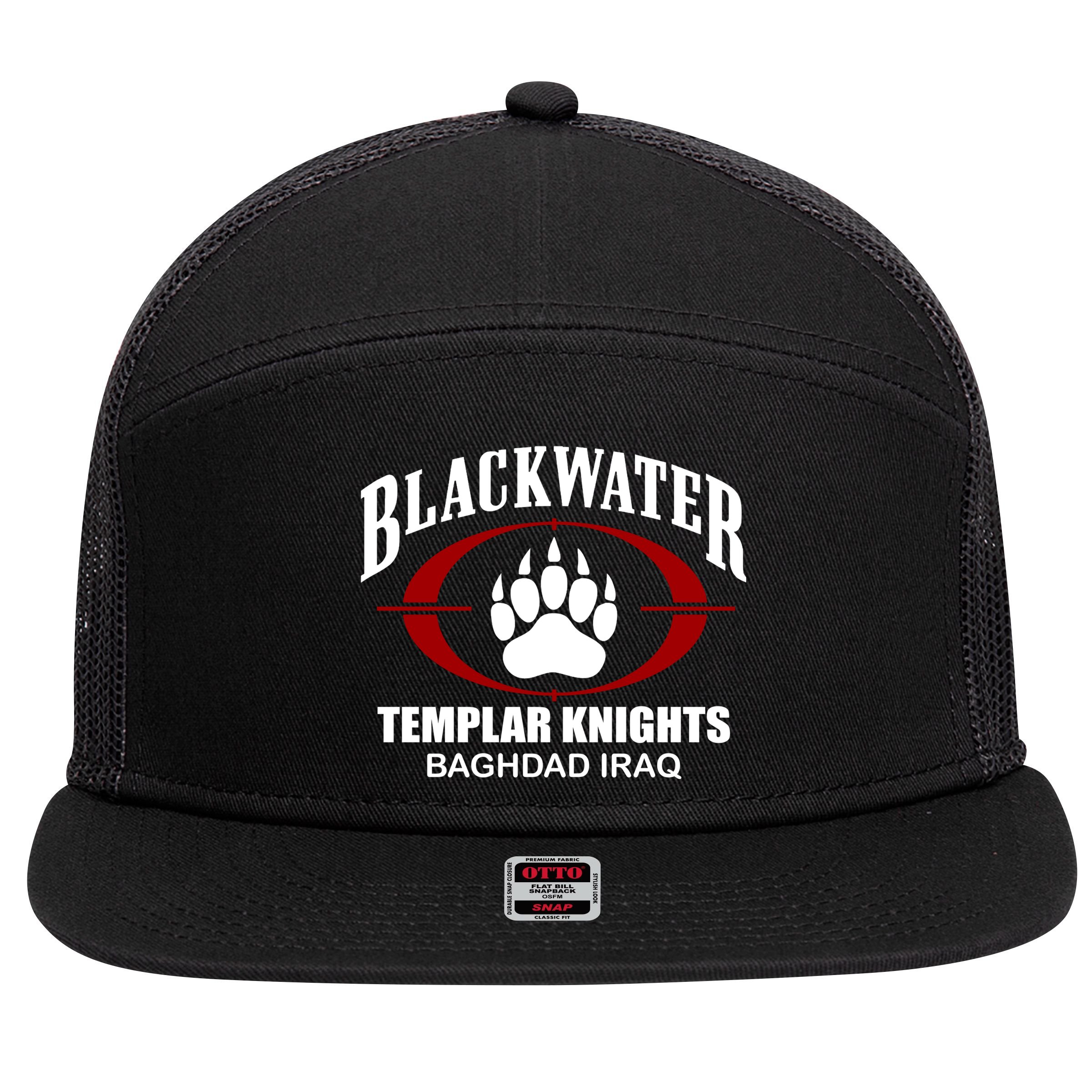 Blackwater Templar Knights Baghad Iraq 7 Panel Mesh Trucker Snapback Hat