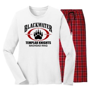 Blackwater Templar Knights Baghad Iraq Women's Long Sleeve Flannel Pajama Set 