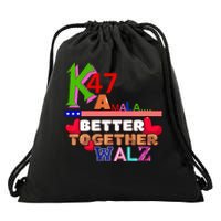 Better Together Kamala Walz Presidential Political Statement Drawstring Bag