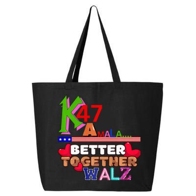 Better Together Kamala Walz Presidential Political Statement 25L Jumbo Tote