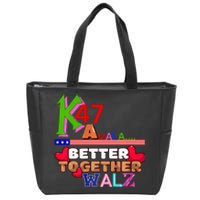 Better Together Kamala Walz Presidential Political Statement Zip Tote Bag