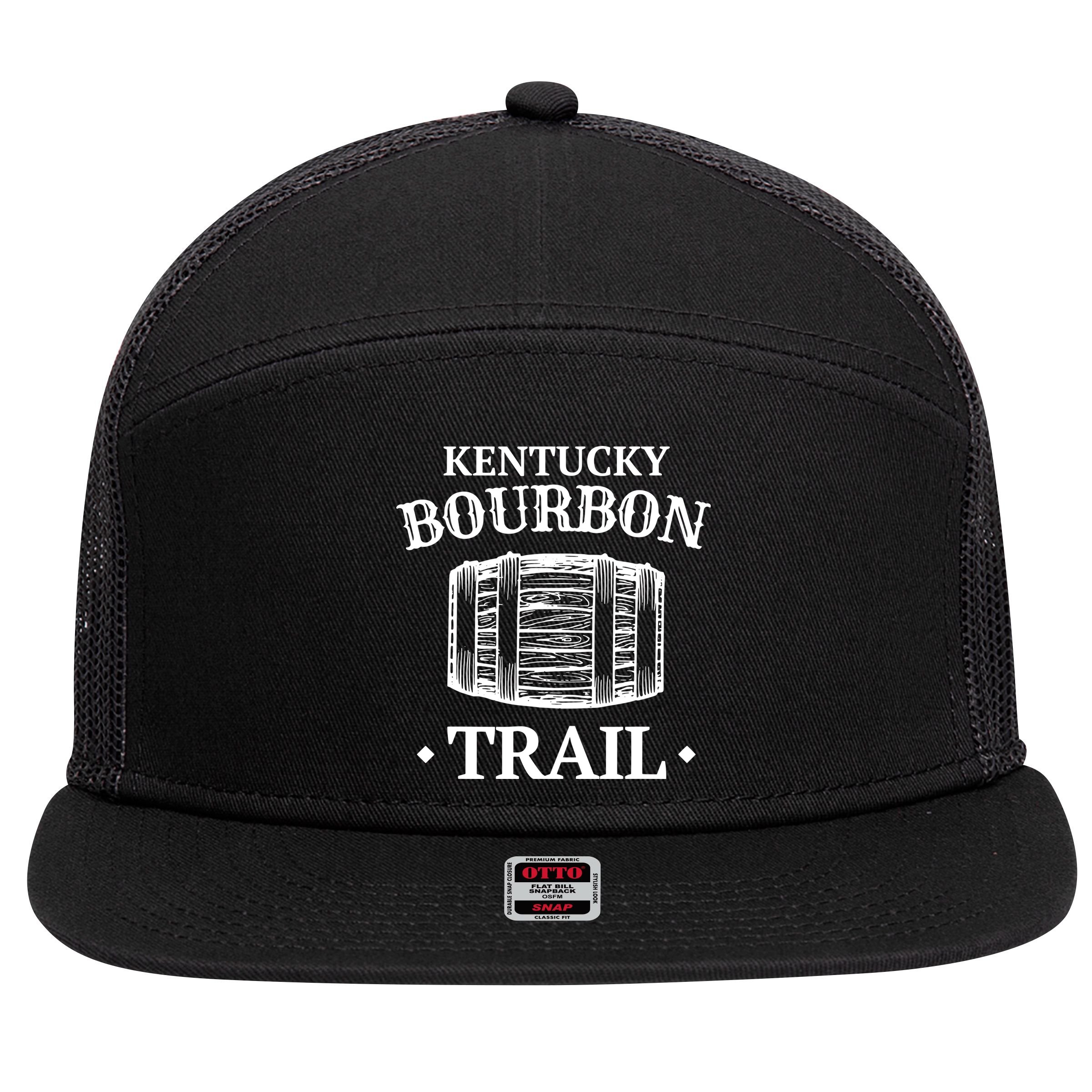 Bourbon Trail Kentucky Whiskey 7 Panel Mesh Trucker Snapback Hat