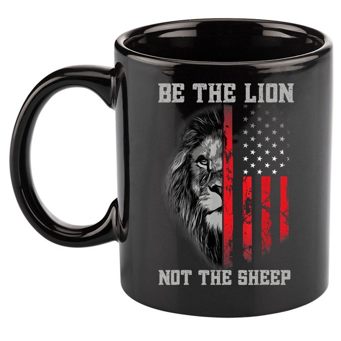 Be The Lion Not The Sheep Patriotic Lion American Patriot 11oz C Handle Ceramic Mug