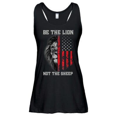 Be The Lion Not The Sheep Patriotic Lion American Patriot Ladies Essential Flowy Tank