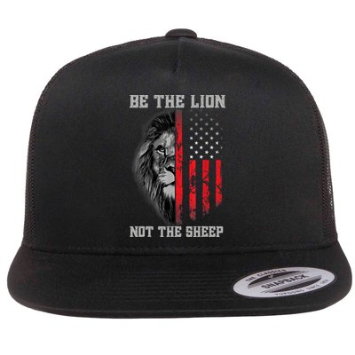 Be The Lion Not The Sheep Patriotic Lion American Patriot Flatbill Hat