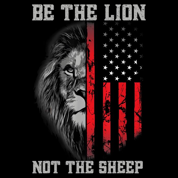Be The Lion Not The Sheep Patriotic Lion American Patriot Kids T-Shirt
