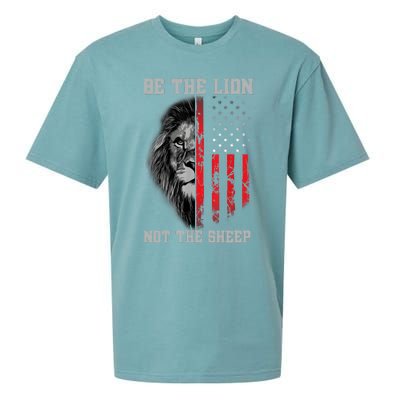 Be The Lion Not The Sheep Patriotic Lion American Patriot Sueded Cloud Jersey T-Shirt