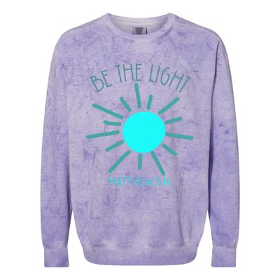 Be The Light Faith Religious Jesus Christian Colorblast Crewneck Sweatshirt