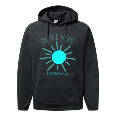 Be The Light Faith Religious Jesus Christian Performance Fleece Hoodie