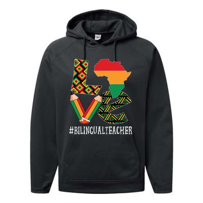 Bilingual Teacher Love African American Black History Month Performance Fleece Hoodie