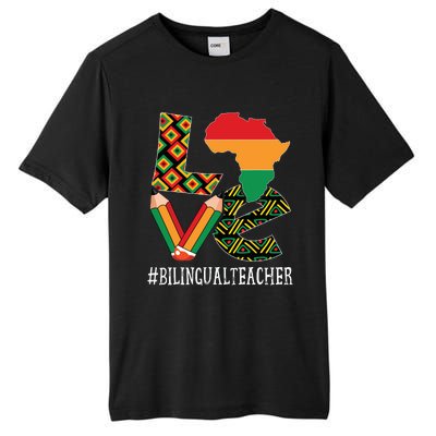 Bilingual Teacher Love African American Black History Month Tall Fusion ChromaSoft Performance T-Shirt