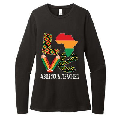 Bilingual Teacher Love African American Black History Month Womens CVC Long Sleeve Shirt