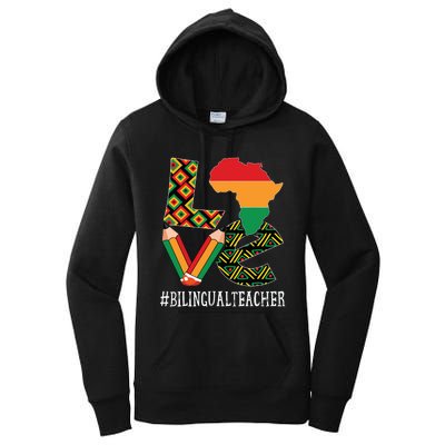 Bilingual Teacher Love African American Black History Month Women's Pullover Hoodie