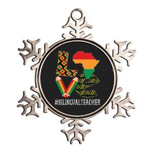 Bilingual Teacher Love African American Black History Month Metallic Star Ornament