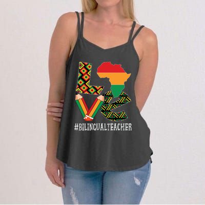 Bilingual Teacher Love African American Black History Month Women's Strappy Tank