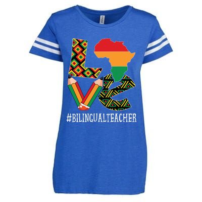 Bilingual Teacher Love African American Black History Month Enza Ladies Jersey Football T-Shirt