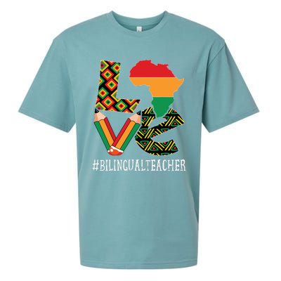 Bilingual Teacher Love African American Black History Month Sueded Cloud Jersey T-Shirt