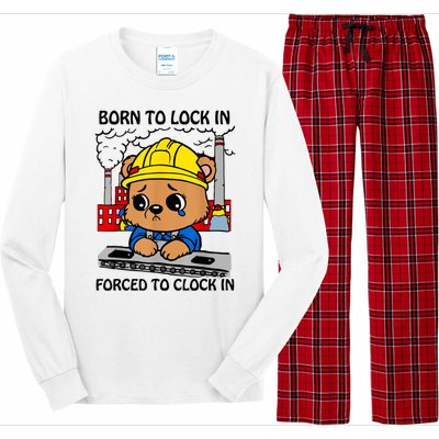 Born To Lock In Forced To Clock In Long Sleeve Pajama Set