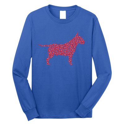 Bull Terrier Lover Heart Shape Bull Terrier Valentine's Day Gift Long Sleeve Shirt